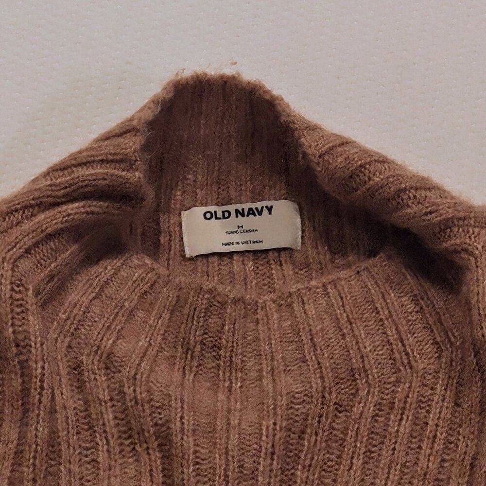 Old Navy Mock Neck Rib Knit Tunic Length Sweater in Blush Pink Size Medium - Picture 5 of 6